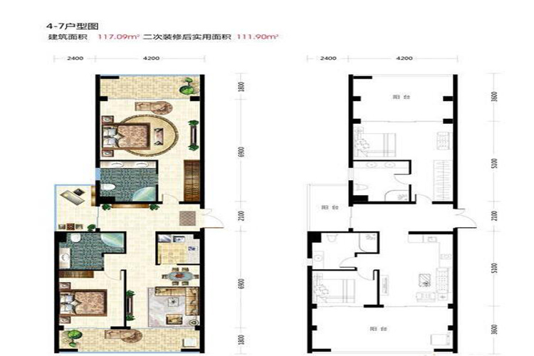 117.09㎡两房两厅