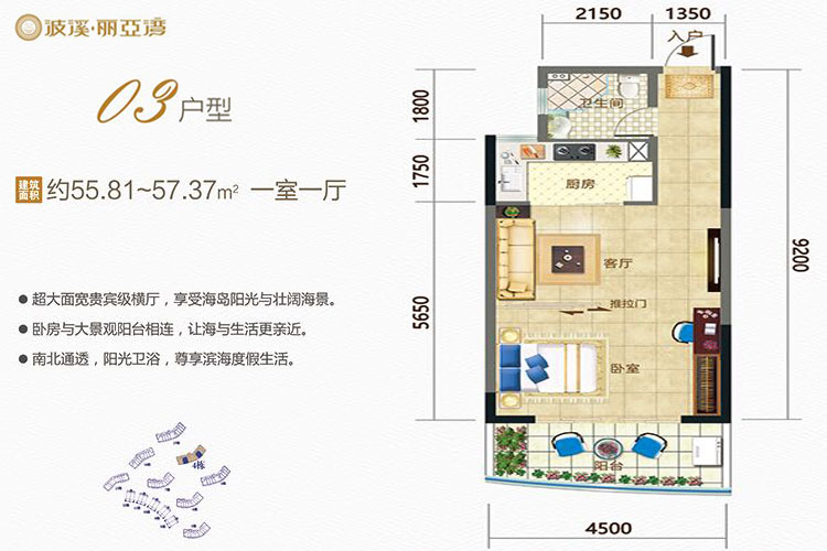 03户型-一房一厅-55平